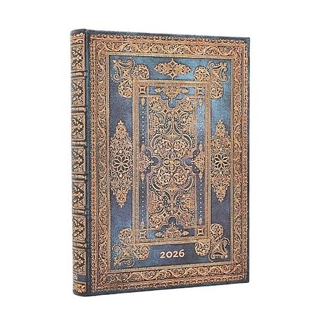 2026 Blue Luxe (Luxe Design) Midi 12-month Day-at-a-Time Hardcover Flexi Dayplanner 2026 (Elastic Band Closure)