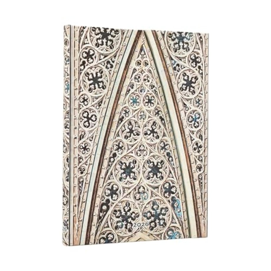 2026 Vault of the Milan Cathedral (Duomo di Milano) Midi 12-month Horizontal Hardcover Flexi Dayplanner 2026 (Wrap Closure)