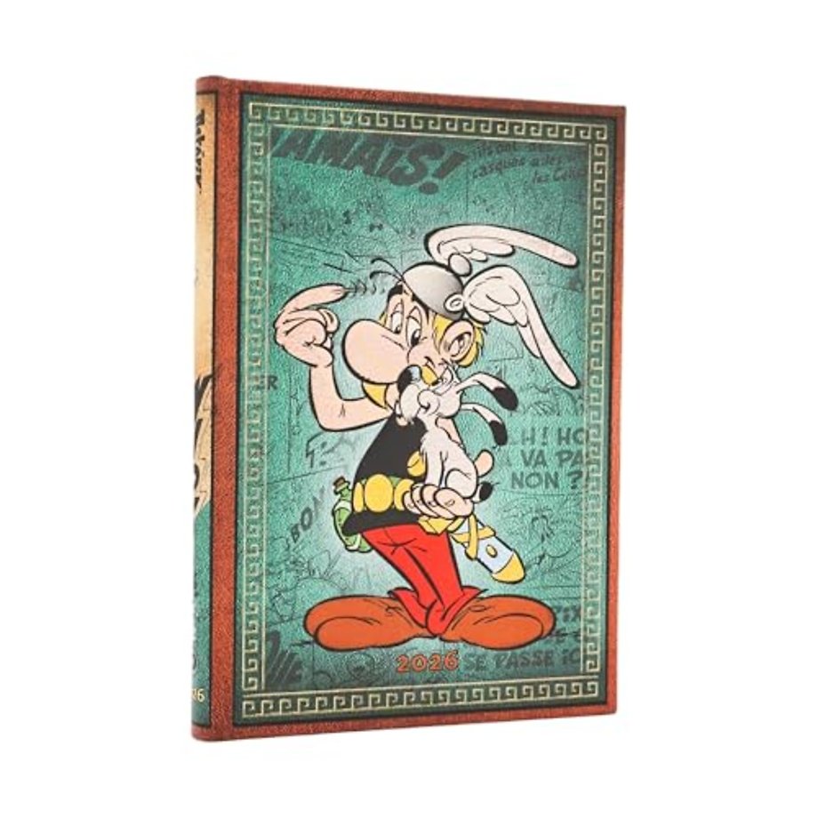 2026 Asterix the Gaul (The Adventures of Asterix) Midi 12-month Vertical Hardcover Flexi Dayplanner 2026 (Elastic Band Closure)