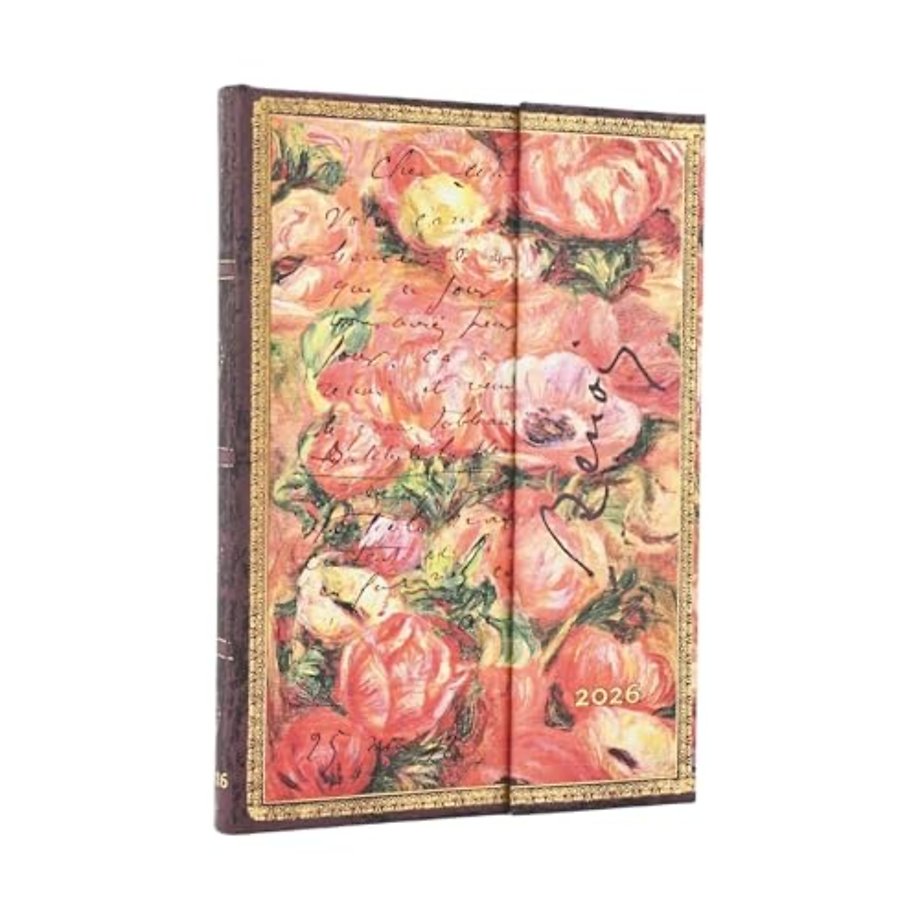 2026 Renoir, Letter to Morisot (1892) (Embellished Manuscripts Collection) Midi 12-month Vertical Hardcover Flexi Dayplanner 2026 Renoir, Letter to Morisot (1892 (Wrap Closure)