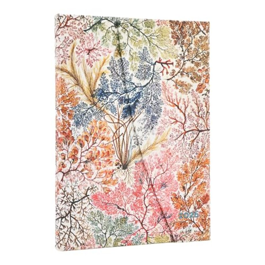 2026 Anemone (William Kilburn) Midi 12-month Verso Hardcover Flexi Dayplanner 2026 (Wrap Closure)
