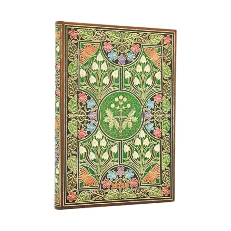 2026 Poetry in Bloom Midi 12-month Verso Hardcover Flexi Dayplanner 2026 (Elastic Band Closure)