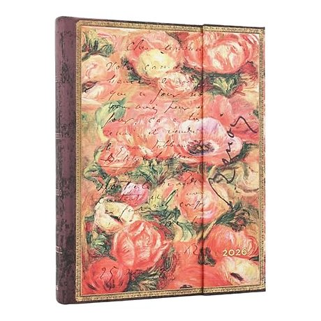 2026 Renoir, Letter to Morisot (1892) (Embellished Manuscripts Collection) Ultra 12-month Day-at-a-Time Hardcover Flexi Dayplanner 2026 Renoir, Letter to Morisot (1892 (Wrap Closure)