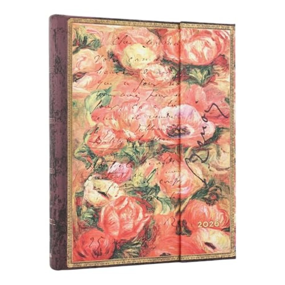 2026 Renoir, Letter to Morisot (1892) (Embellished Manuscripts Collection) Ultra 12-month Day-at-a-Time Hardcover Flexi Dayplanner 2026 Renoir, Letter to Morisot (1892 (Wrap Closure)