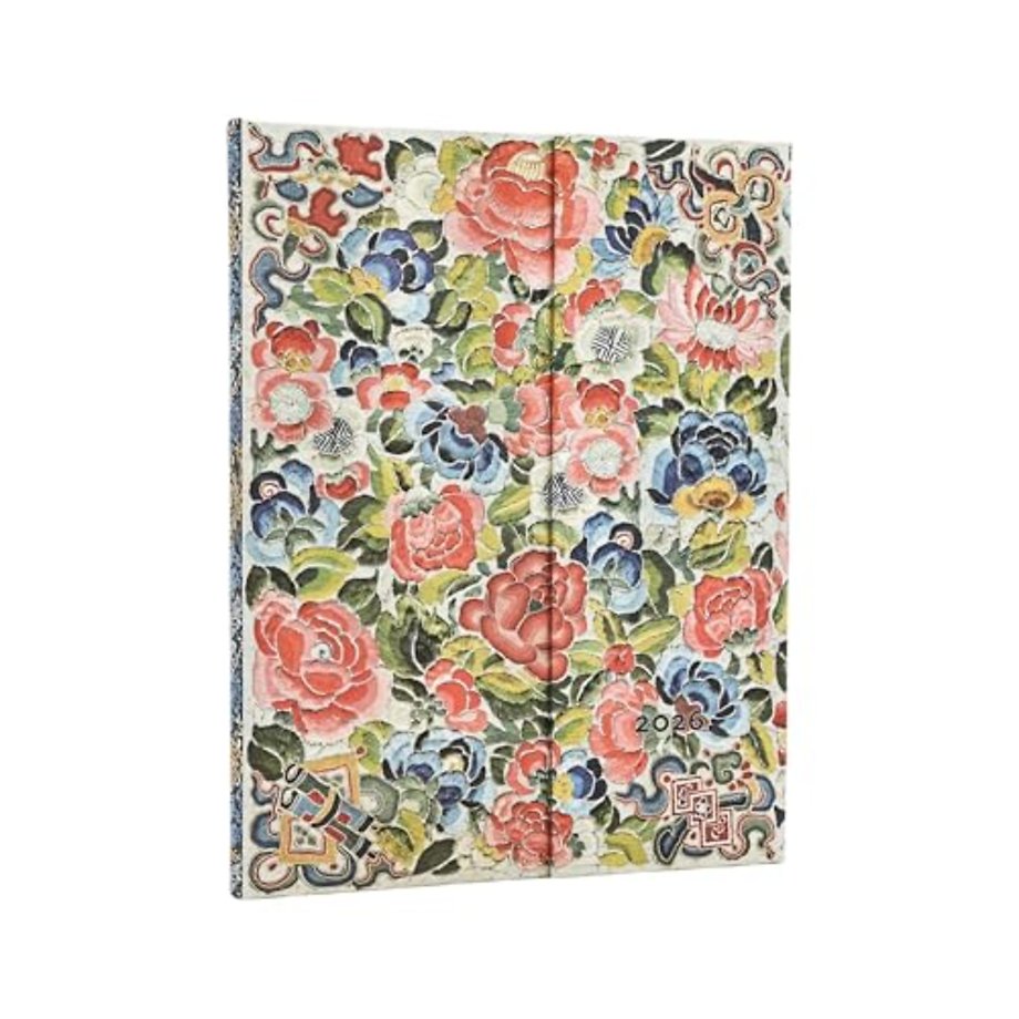 2026 Pear Garden (Peking Opera Embroidery) Ultra 12-month Horizontal Hardcover Flexi Dayplanner 2026 (Wrap Closure)