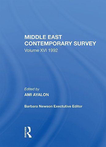 Middle East Contemporary Survey, Volume Xvi, 1992