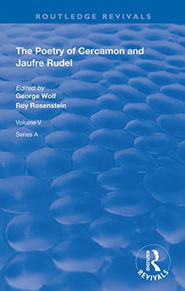 Poetry of Cercamon and Jaufre Rudel