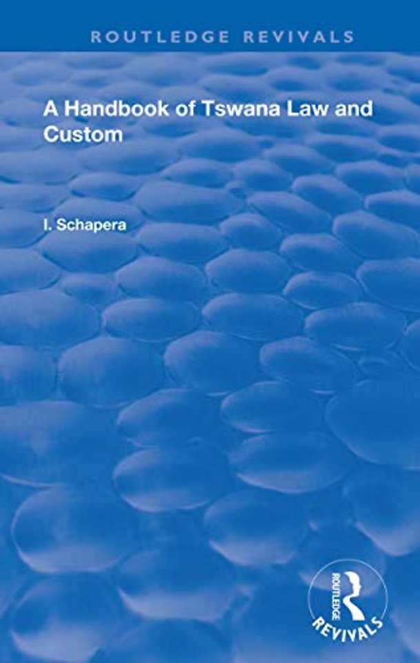 Handbook of Tswana Law and Custom