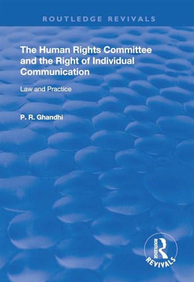Human Rights Committee and the Right of Individual Communication