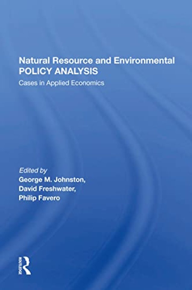 Natural Resource And Environmental Policy Analysis