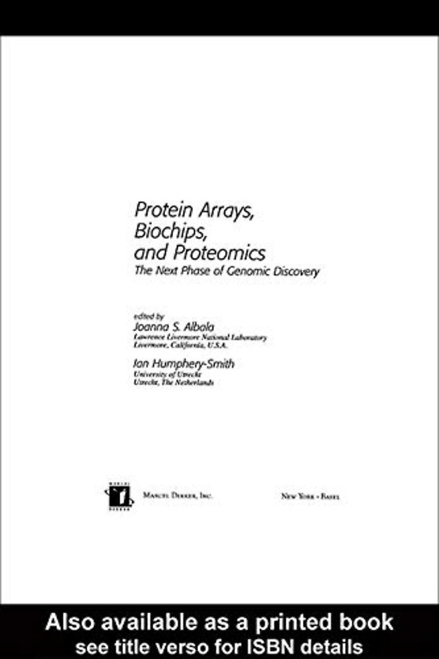 Protein Arrays, Biochips and Proteomics