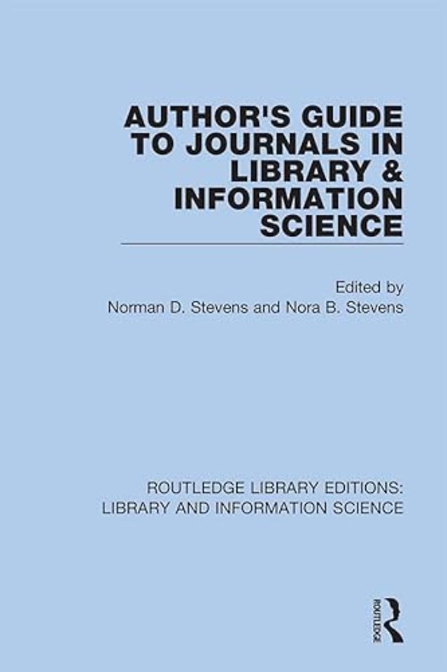 Author's Guide to Journals in Library & Information Science