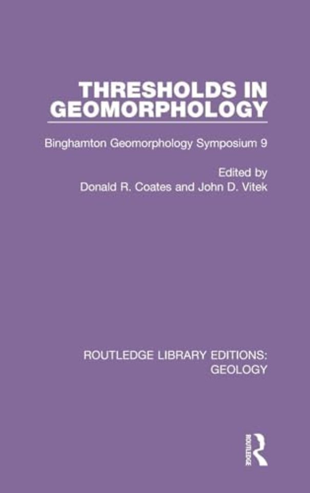Thresholds in Geomorphology
