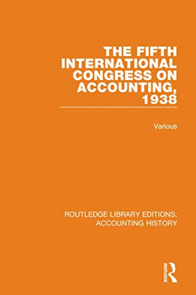 Fifth International Congress on Accounting, 1938