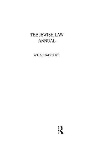 Jewish Law Annual Volume 21