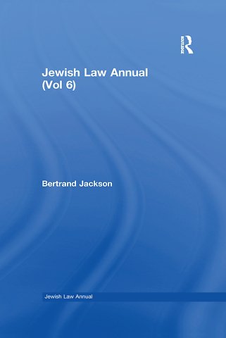 Jewish Law Annual (Vol 6)