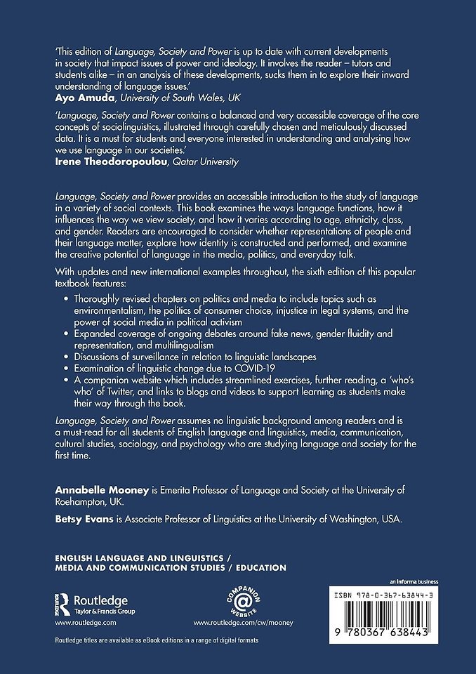 Language, Society and Power