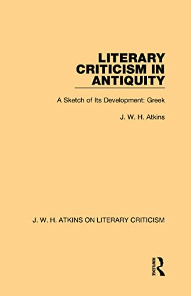 Literary Criticism in Antiquity