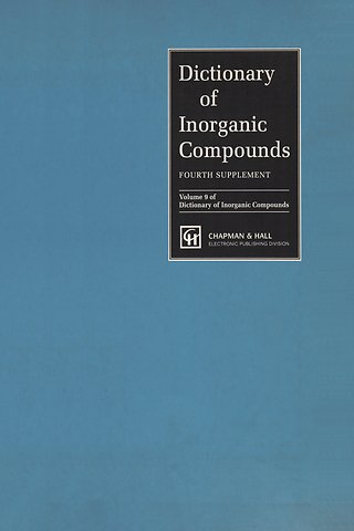 Dictionary of Inorganic Compounds, Supplement 4