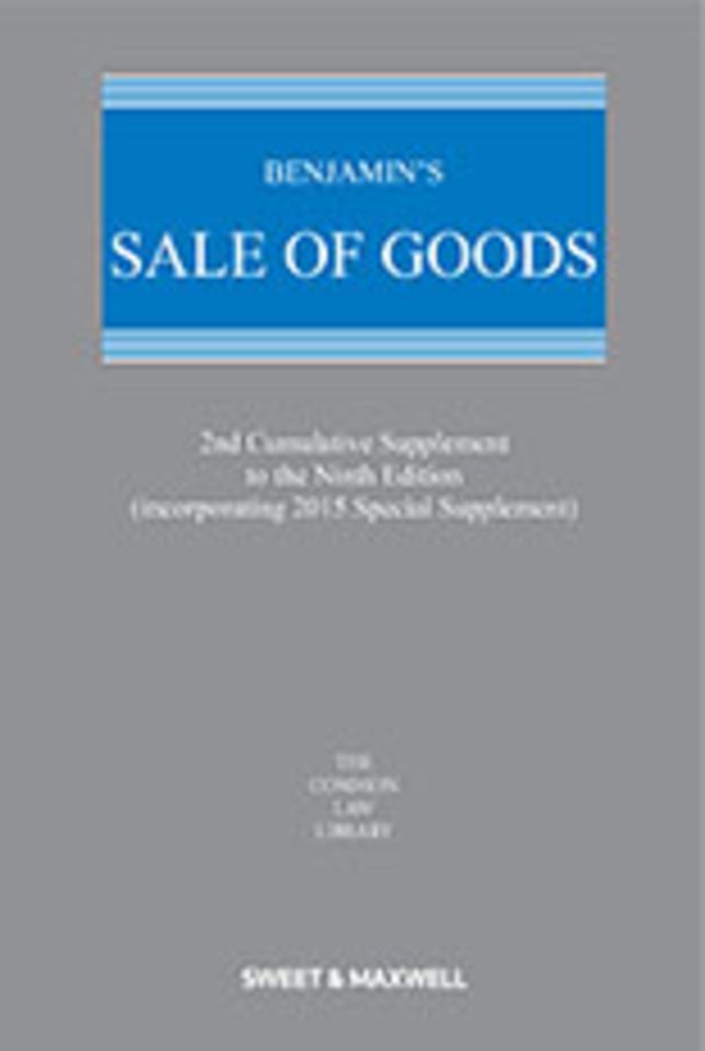 Benjamin's Sale of Goods; 2nd Supplement