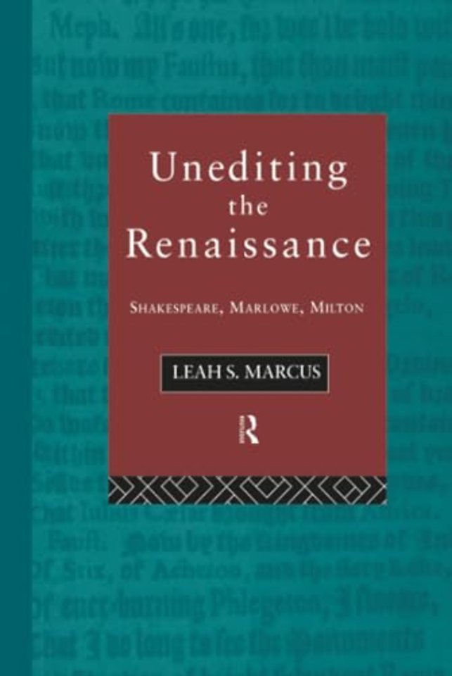 Unediting the Renaissance