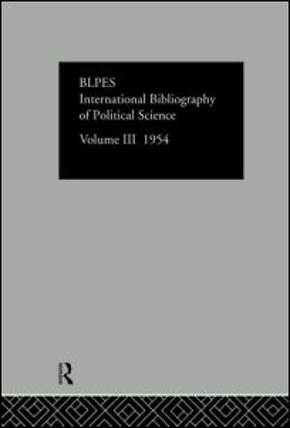 Intl Biblio Pol Sc 1954 Vol 3