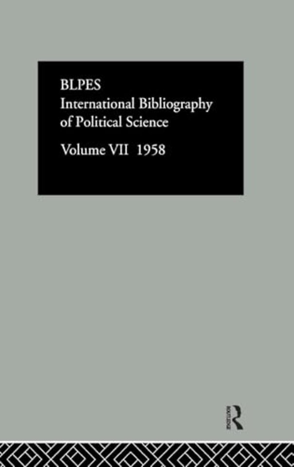 Intl Biblio Pol Sc 1958 Vol 7