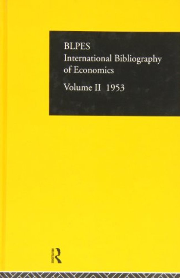 Intl Biblio Econom 1953 Vol 2