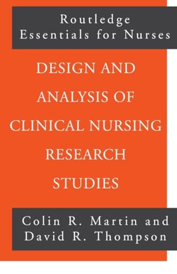 Design and Analysis of Clinical Nursing Research Studies