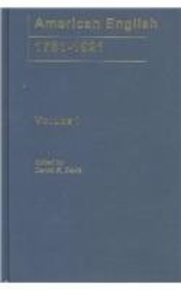 American English 1781 - 1921