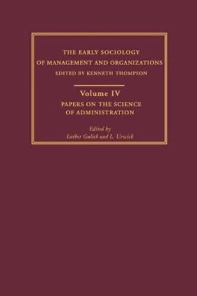 Papers on the Science of Administration