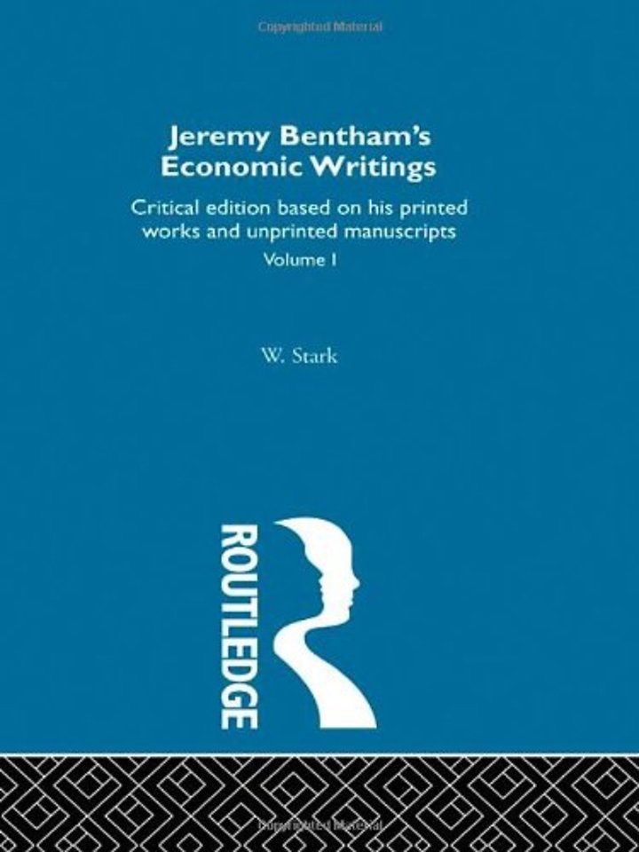 Jeremy Bentham's Economic Writings