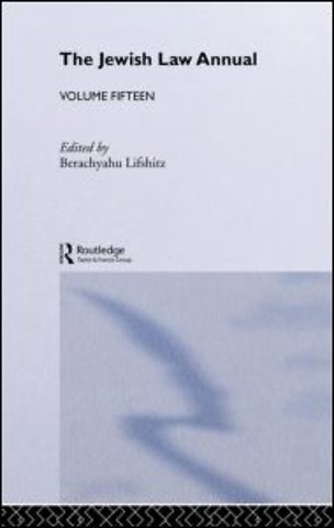 Jewish Law Annual Volume 15