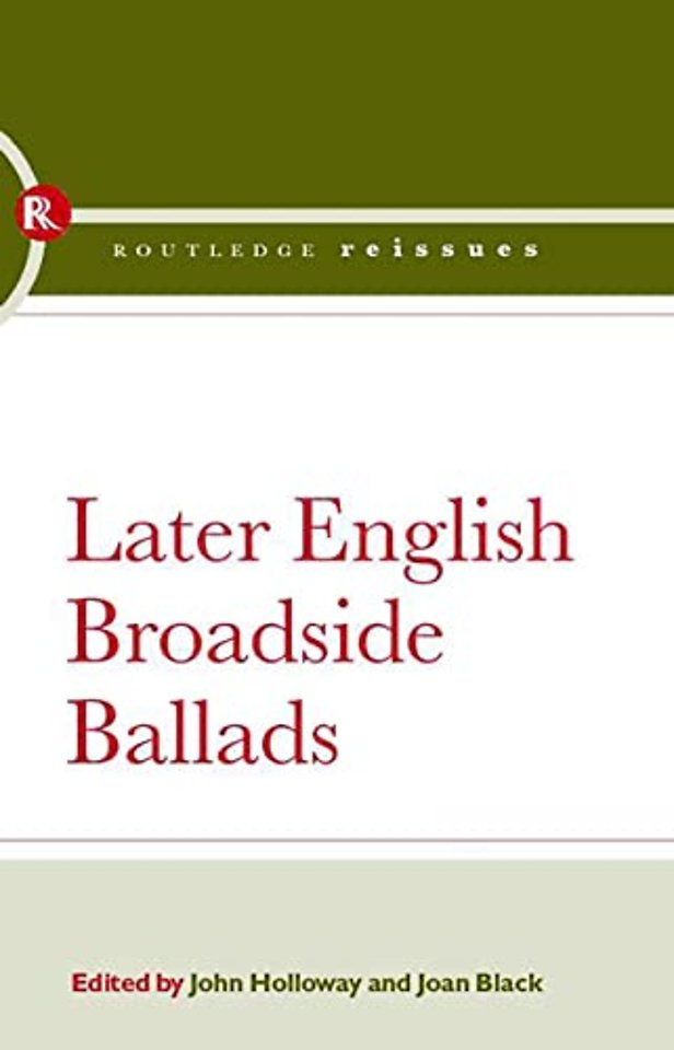 Later English Broadside Ballads
