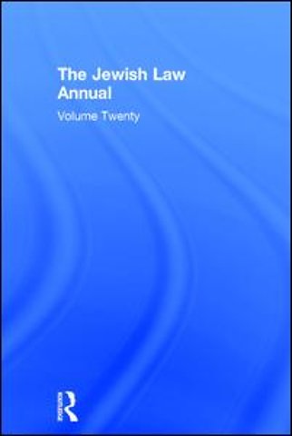 Jewish Law Annual Volume 20