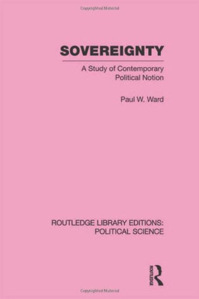 Sovereignty (Routledge Library Editions: Political Science Volume 37)