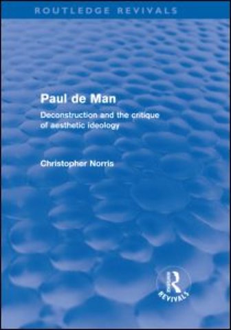 Paul de Man (Routledge Revivals)