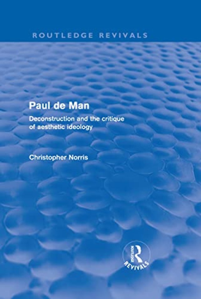 Paul de Man (Routledge Revivals)