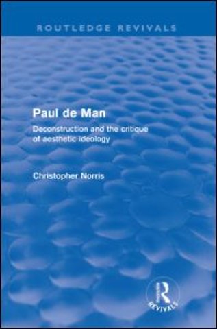 Paul de Man (Routledge Revivals)
