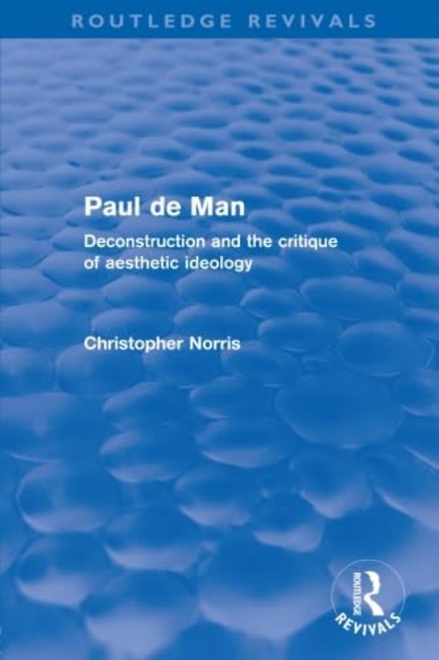Paul de Man (Routledge Revivals)