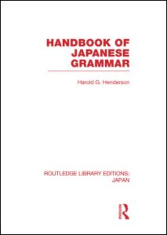 Handbook of Japanese Grammar