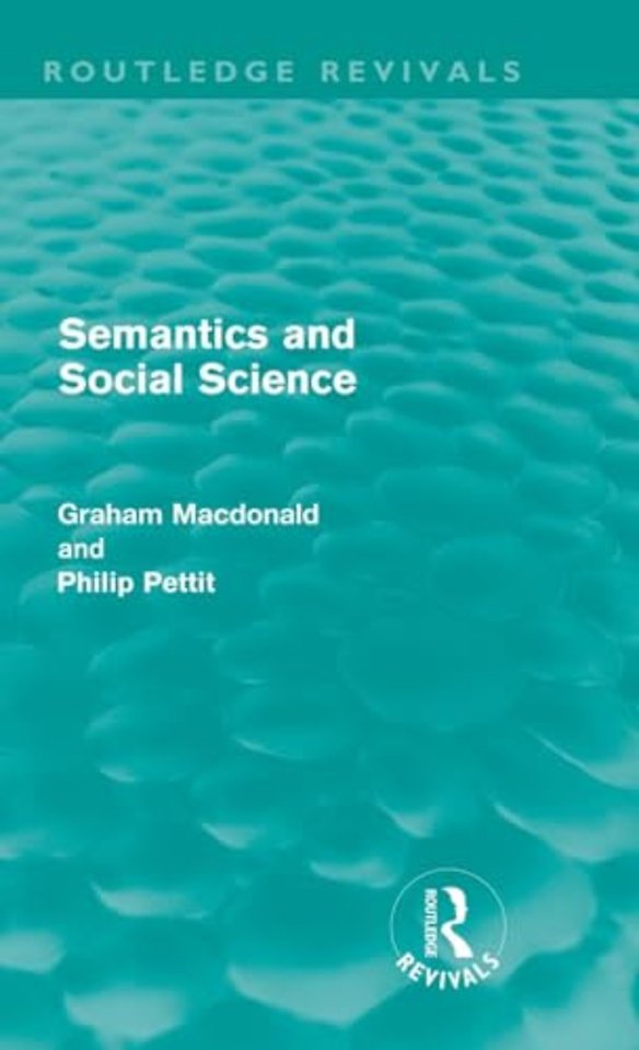 Semantics and Social Science (Routledge Revivals)