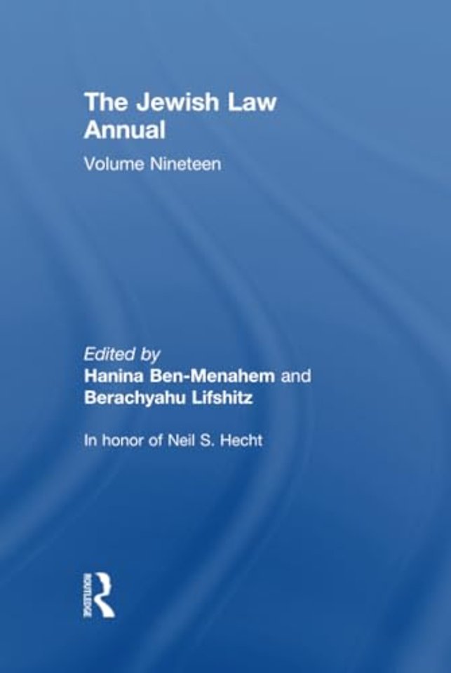 Jewish Law Annual Volume 19
