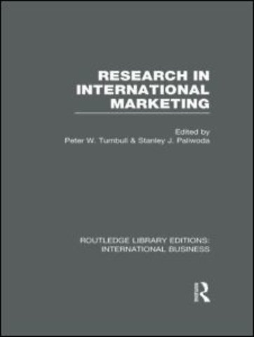Research in International Marketing (RLE International Business)