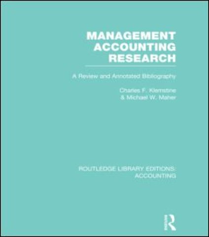 Management Accounting Research (RLE Accounting)