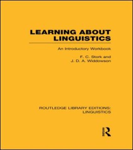 Learning about Linguistics (RLE Linguistics A: General Linguistics)