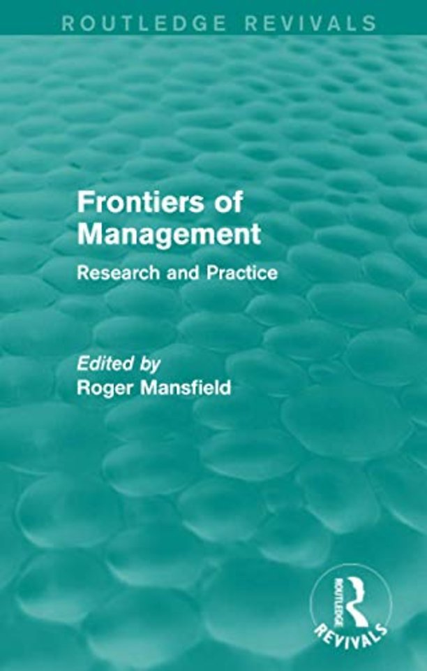 Frontiers of Management (Routledge Revivals)