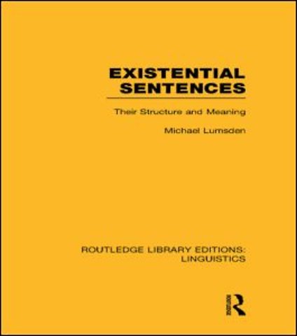 Existential Sentences (RLE Linguistics B: Grammar)
