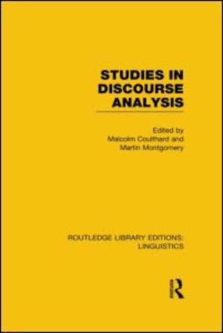 Studies in Discourse Analysis (RLE Linguistics B: Grammar)