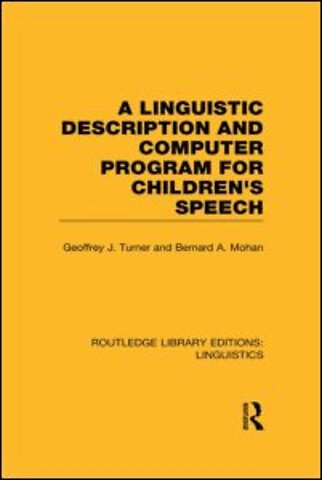 Linguistic Description and Computer Program for Children's Speech
